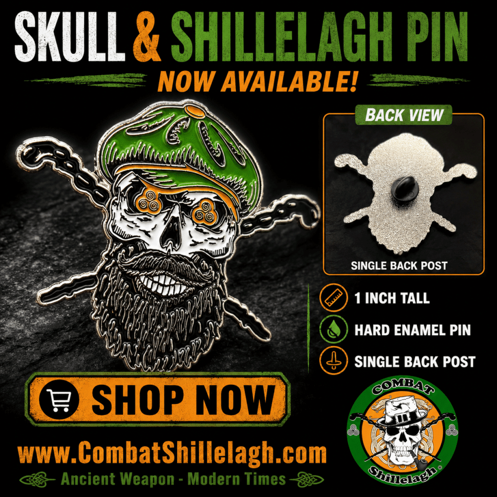 Skull and Shillelagh Pin