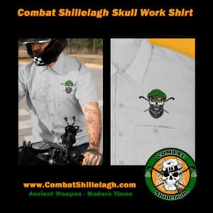 Combat Shillelagh Skull and Shillelaghs Work Shirt