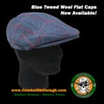 Irish Blue Tweed Wool Flat Cap