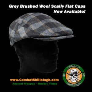 Irish Brushed Grey Wool Flat Cap