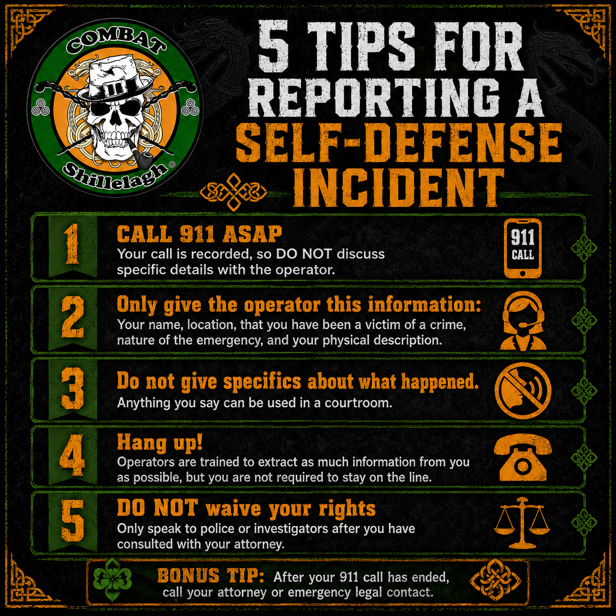 Reporting a Self Defense Incident